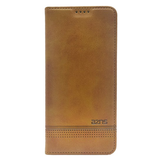  LEATHER FLIP COVER WITH INTERNAL POCKET AND CARD HOLDER FOR SAMSUNG M23 BROWN.